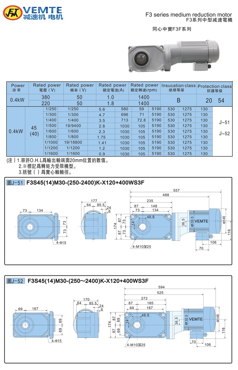 標(biāo)準(zhǔn)型大速比帶電機0.4KW-實心軸